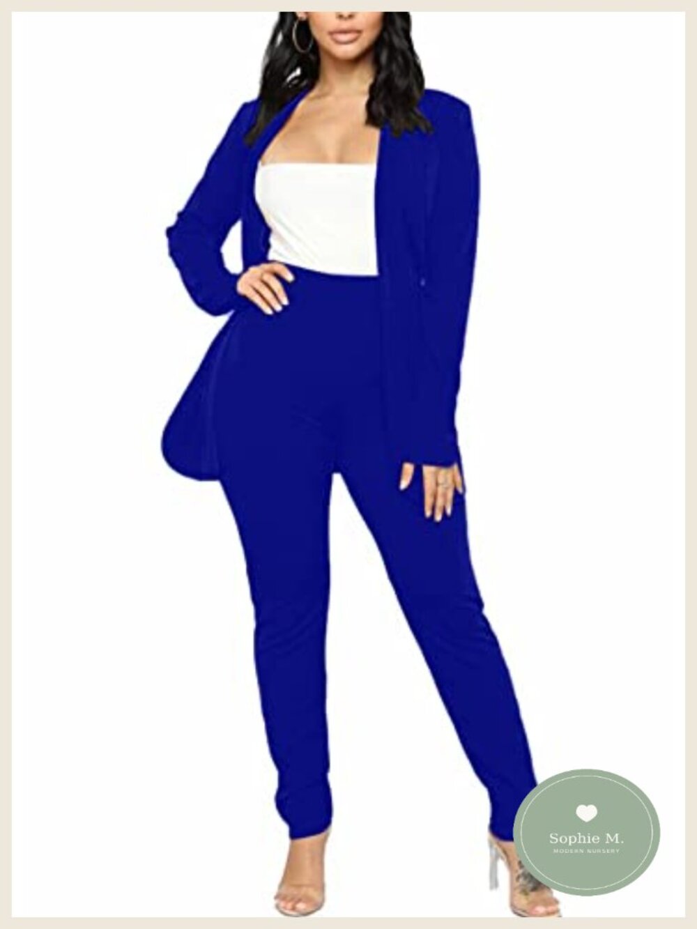 Women's 2 Piece Pantsuit Blazer & Pants Set Business